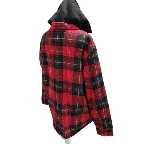 New Red Plaid Jacket with Hood XXL - Picture 2 of 5